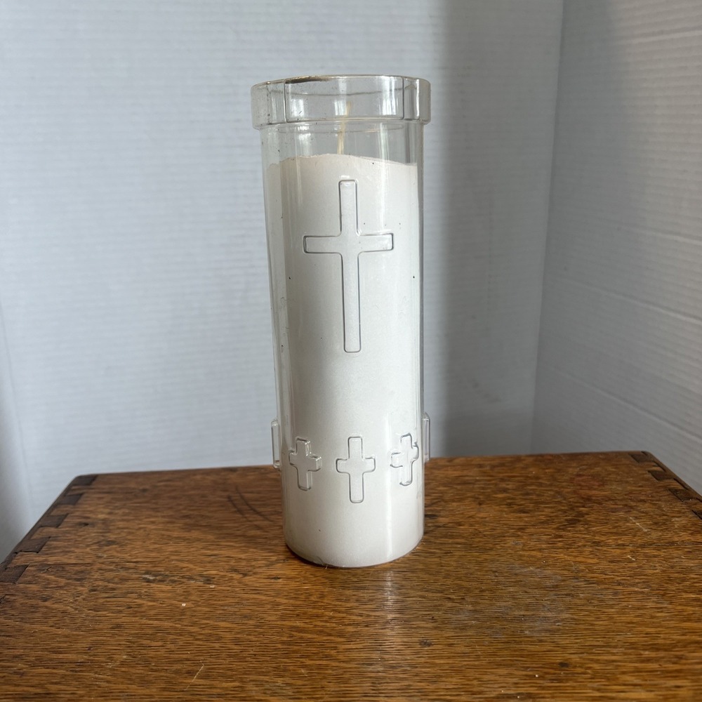 Emkay 7 Day Prayerlights Sanctuary Light Candle Muench-Kreuzer White NOS USA